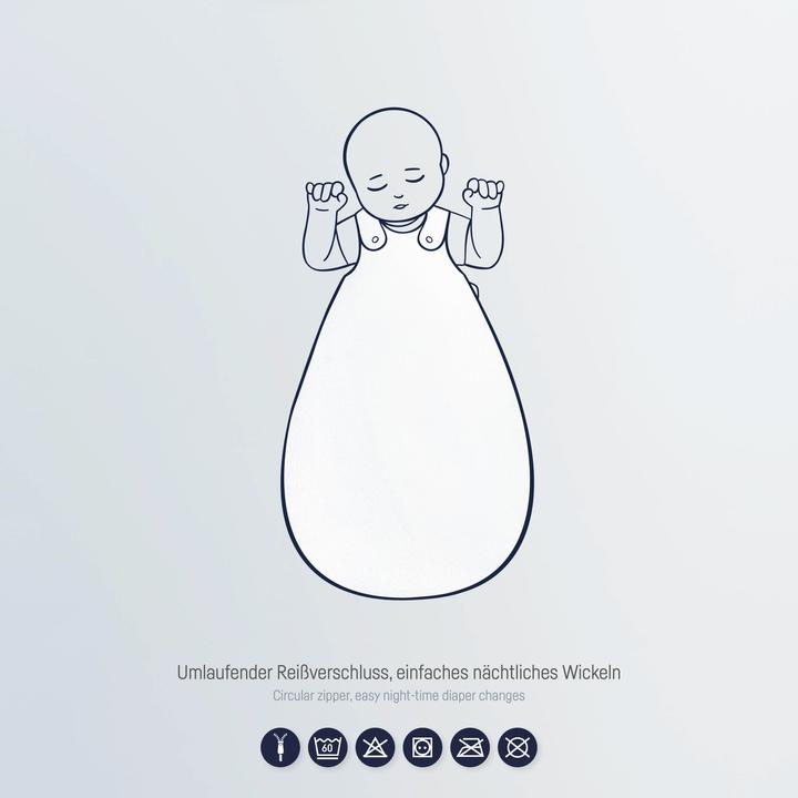 Actual product image Julius Zöllner Sky baby sleeping bag - Little Bow (52 cm, 2.5 TOG, All-season)