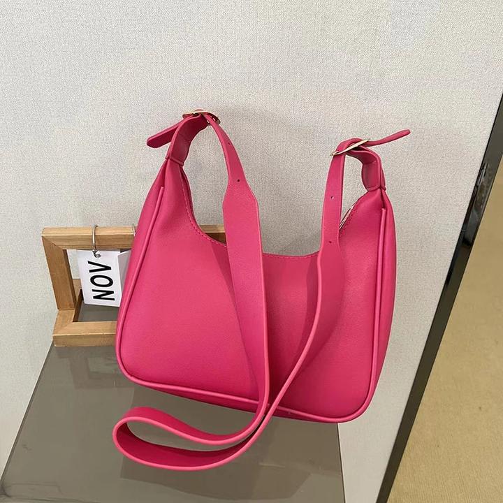 Actual product image Only-Bags.Store Vintage Underarm Shoulder Bags Simple Style Bag Purse Solid Colour PU Leather Shrug