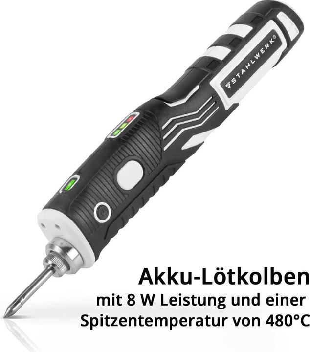 Produktbild Stahlwerk Akku-Lötkolben BLK-8 ST mit 480°C Löttemperatur im Komplett-Set