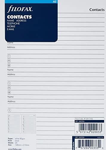 Immagine prodotto Filofax A5 Nome, indirizzo, e-mail, telefono, fax, dispositivo mobile