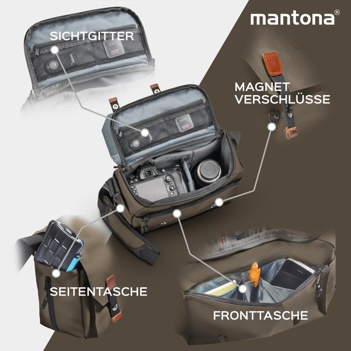 Immagine prodotto mantona Borsa fotografica Milano grande (Borsa a tracolla per fotocamera)