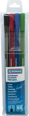Produktbild Donau Feinfilzstift, d-fine, 0, 4mm, 4 stück, farbig sortiert (Farbmischung, 4 x)