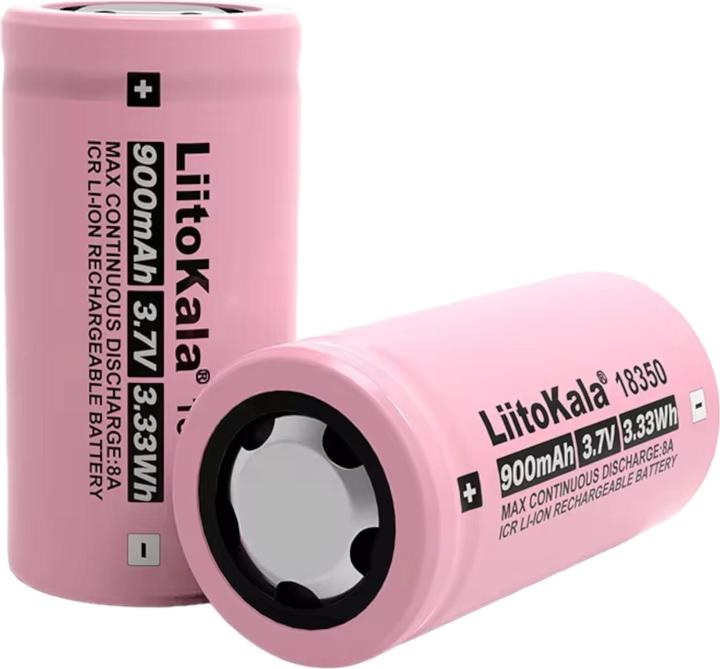 Actual product image Purecrea Li-Ion battery 3.7V 900mA 18350 with flat terminal (1 pcs., 18350, 900 mAh)