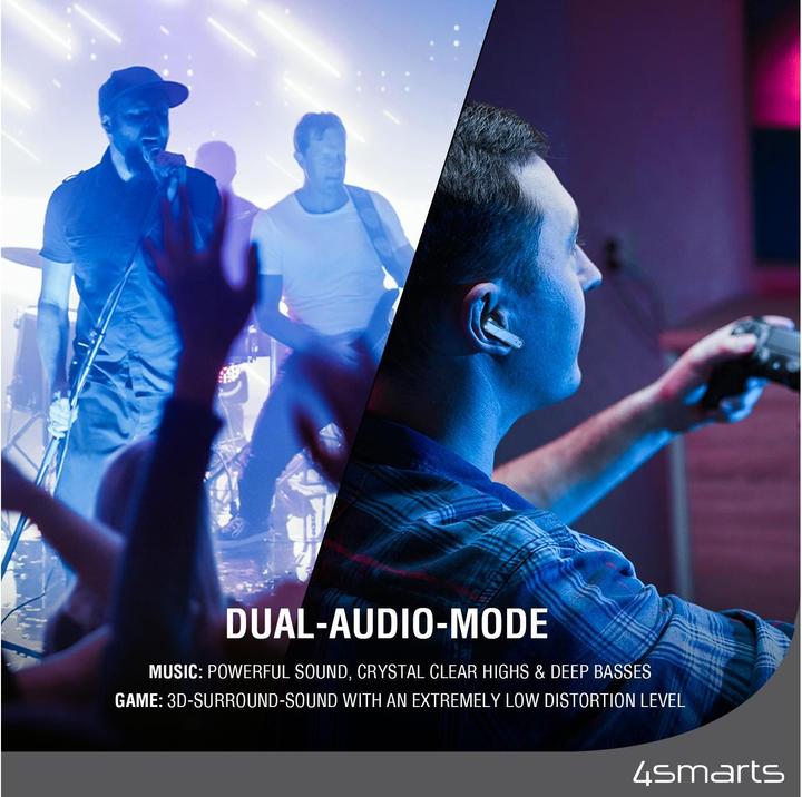Actual product image 4smarts TWS Bluetooth Headphones GameBuds (No noise cancelling, 24 h, Cable)