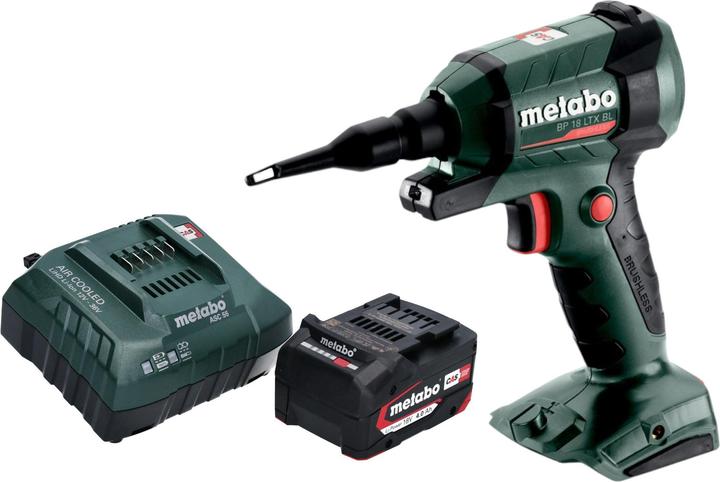 Metabo BP 18 LTX BL Akku Blaspistole 18 V Brushless + 1x Akku 4,0 Ah + Ladegerät (Akkubetrieb, Werkstattgebläse)