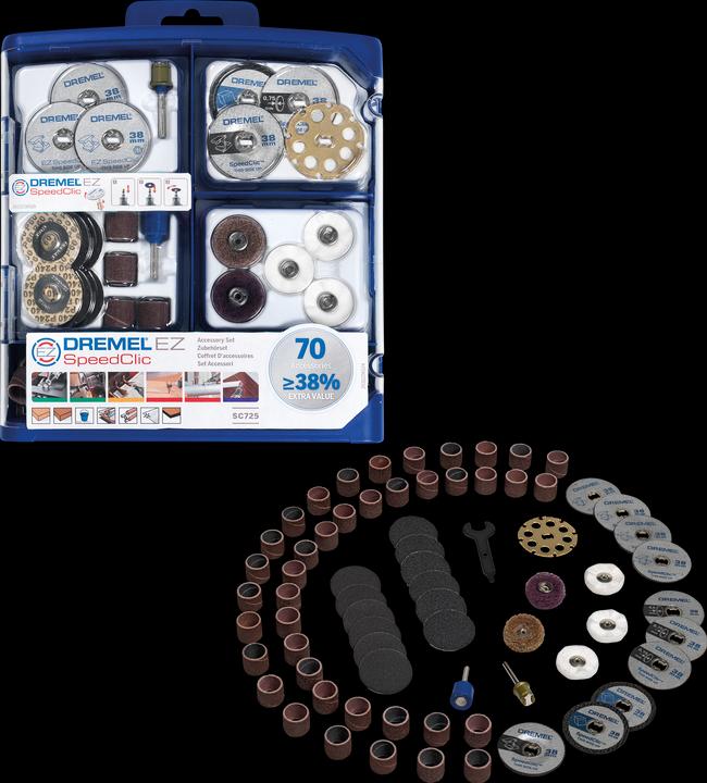Actual product image Dremel EZ SpeedClic accessory set 70 pcs.