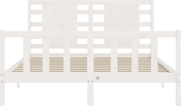 Image du produit VidaXL Massivholzbett mit Kopfteil Weiss 5FT King Size (150 x 200 cm)
