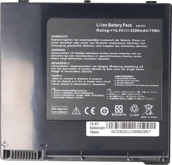 Image du produit AccuCell Akku ASUS G74, A42-G74 (5200 mAh)
