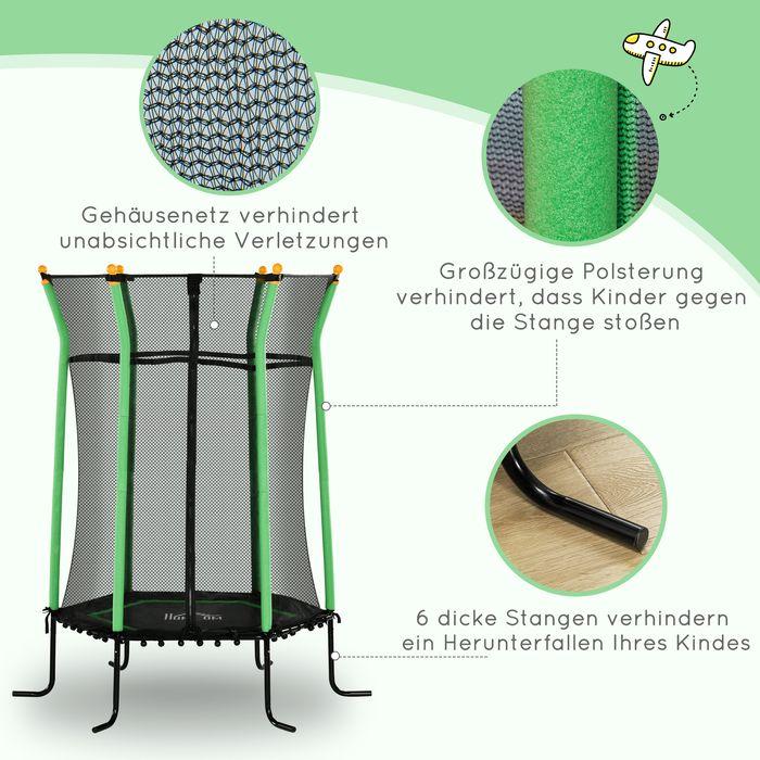 Immagine prodotto Swisshandel24 Kinder Trampolin Ø163,5 cm, Indoor Trampolin, Kindertrampolin bis 50 kg Grün (163.50 cm)