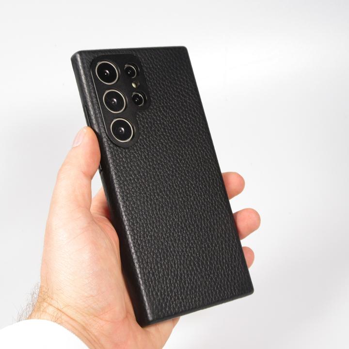 Produktbild PhoneLook Hülle Vollständig genarbtes Luxuskalbsleder mit Metallknöpfen und MagSafe (Samsung Galaxy S24 Ultra)