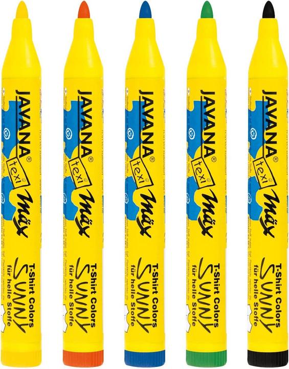 Actual product image Kreul Texi Mäx, set of 5 (Red, Green, Black, Yellow, Blue, 4 mm, 5 x)