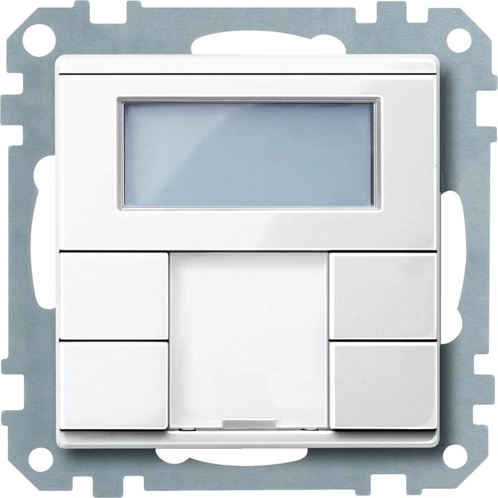 Actual product image Schneider Electric Push-button, 2-gang plus with room thermostat, polar white glossy, System M