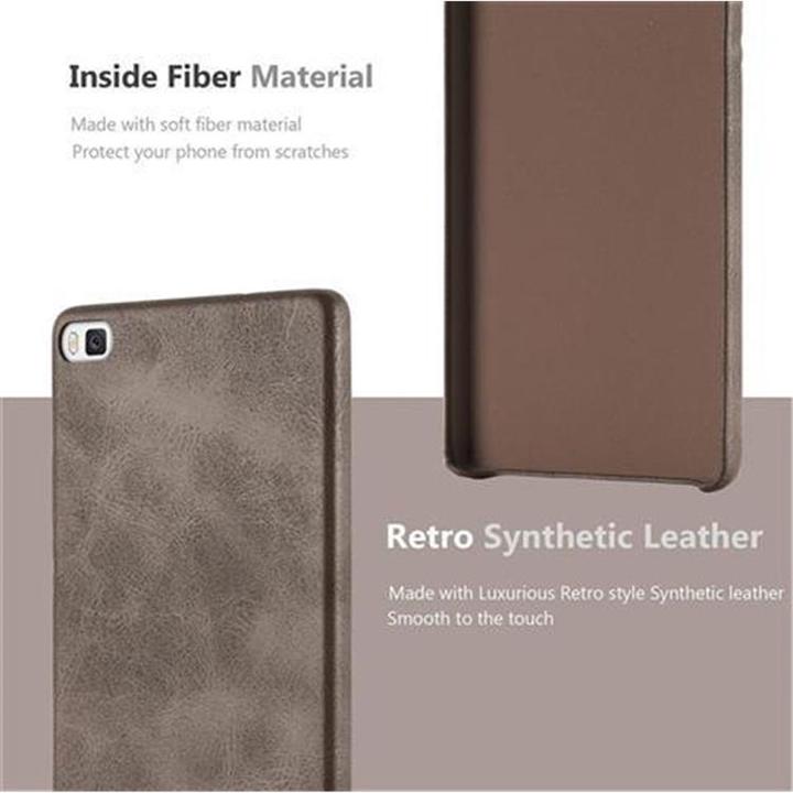 Actual product image Cadorabo Hard cover faux leather with texture (Huawei P8)