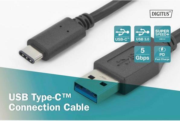 Actual product image Digitus USB C - USB A (1 m, USB 3.0)