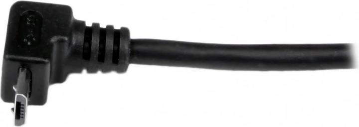 Actual product image StarTech 1m USB 2.0 A to Micro B cable angled upwards - Black - USB A / Micro B data cable / connection cable (1 m, USB 2.0)