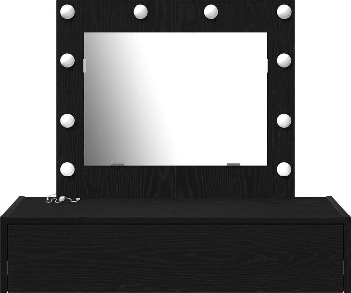 Immagine prodotto VidaXL Tavolino da toilette a parete con luci LED in rovere nero