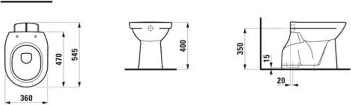 Actual product image Laufen Floor-standing WC PRO Wash-down, 6 l bahamabeige