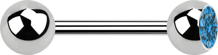Immagine prodotto Star Piercing Barbell silver con sfera e cristallo azzurro (senza ottone, Acciaio chirurgico 316L)