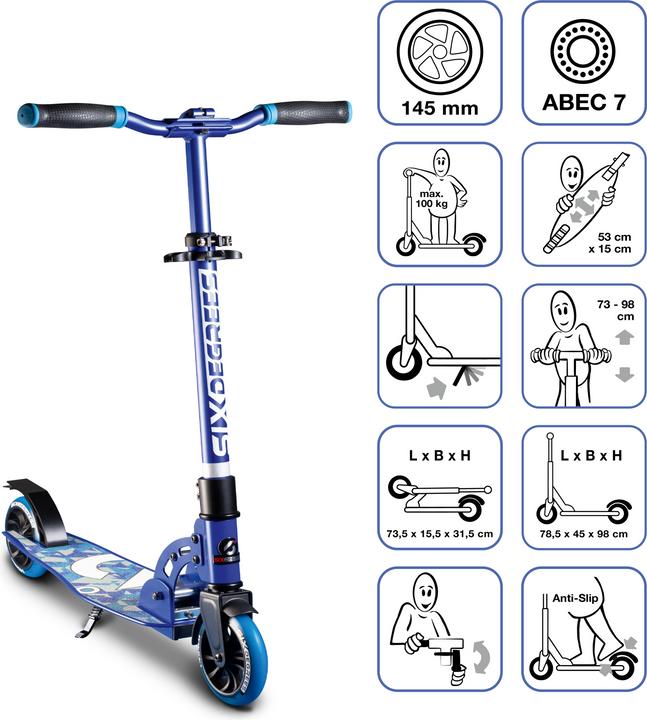 Actual product image Six Degrees Aluminium Scooter Junior 145 mm