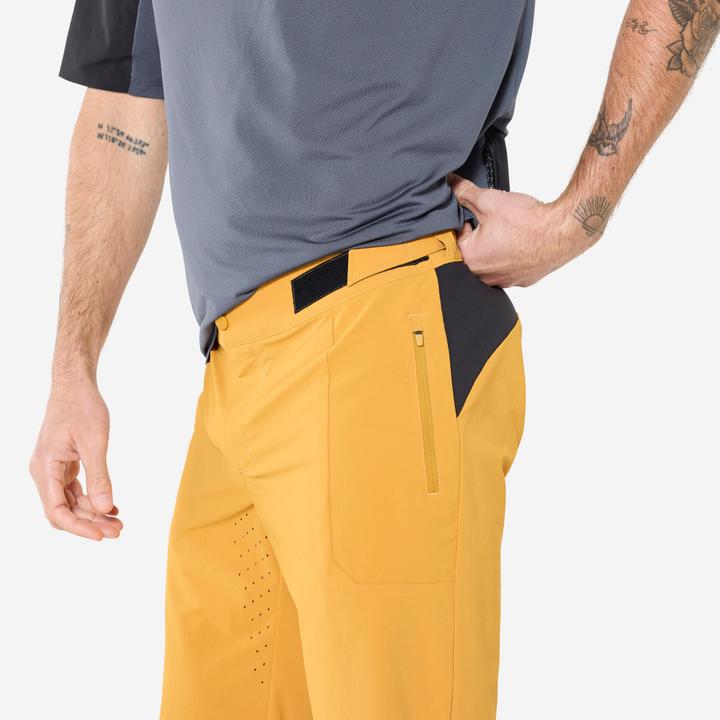 Image du produit Rockrider Short vélo unisexe réspirant, Ochre (L)