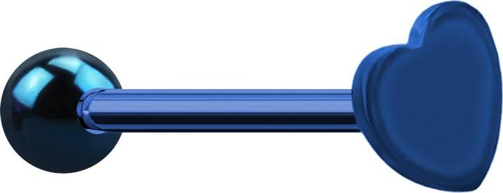 Image du produit Star Piercing Barbell dunkelblau mit Kugel und Herz (sans laiton, Acier chirurgical 316L)