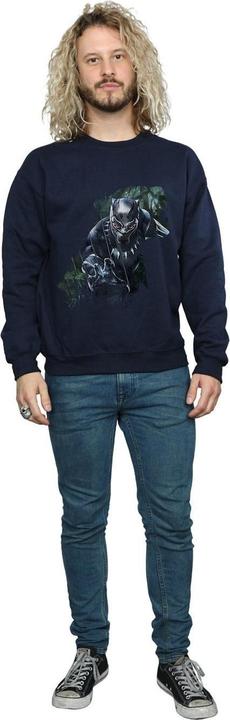 Immagine prodotto Felpa in cotone con silhouette selvaggia di Black Panther (M)