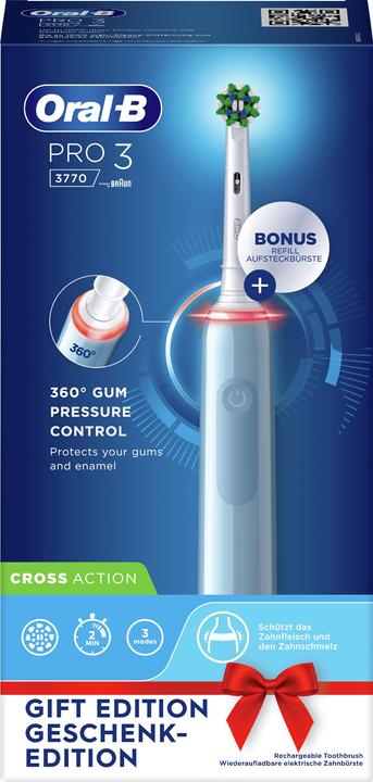 Oral-B PRO 3 3770 electric toothbrush, blue (Oscillating toothbrush)