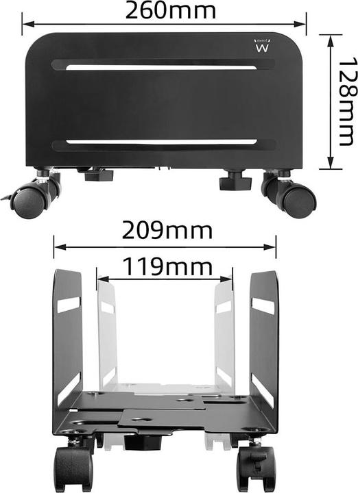 Produktbild Ewent Soporte De Cpu Movil Universal De Metal