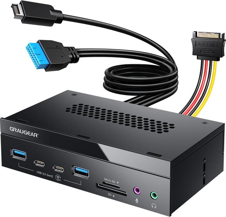 Image du produit Graugear Multi Façade 4 compartiments + lecteur de carte USB,SD,Micro (USB-C, 6 Ports)