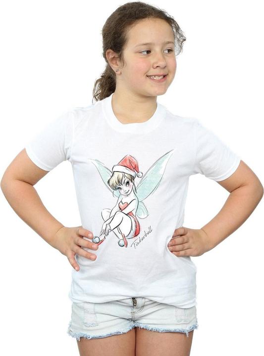 Actual product image Disney Girls Tinkerbell Christmas Fairy Cotton T-Shirt (140, 146)