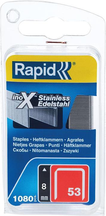 Image du produit Rapid Type 53 Agrafe à fil fin 8 mm Acier inoxydable (1080 x)