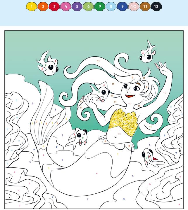 Image du produit Topp Livre de coloriage Peinture par numéros Sirènes