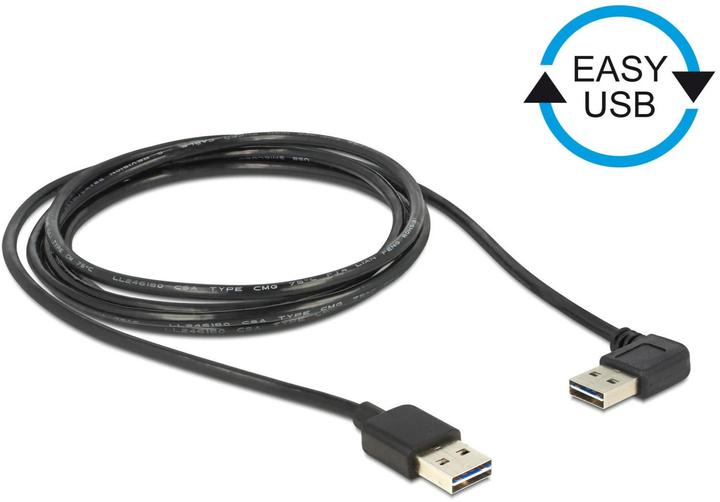 Actual product image Delock USB2.0 Easy cable, A-St.-A.St., angled (1 m, USB 2.0)