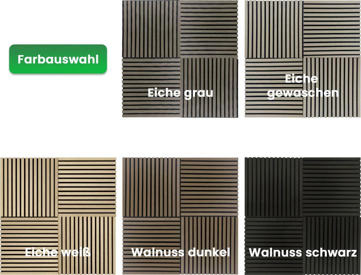 Produktbild 3 Stück Akustikpaneele quadratisch 58x58x2,1cm Holzfurnier Walnuss dunkel (3 Stk.)