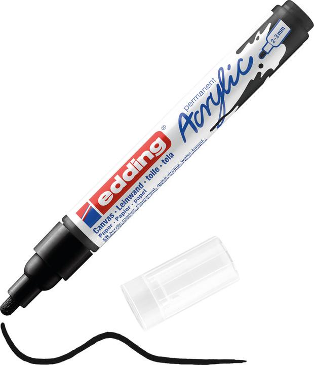 Produktbild Edding 5100 Medium (Enzianblau, Verkehrsrot, Verkehrsgelb, Gelbgrün, Schwarz, 3 mm, 5 x)