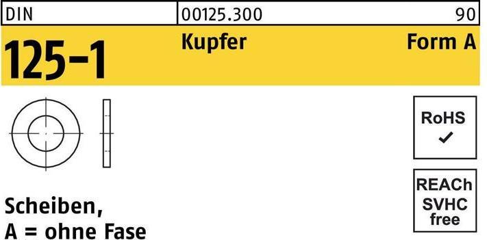 Produktbild Unterlegscheibe DIN 125-1 Form A 13 x24 x2,5 Kupfer
