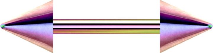 Image du produit Star Piercing Barbell coloré avec deux cônes (sans laiton, Titane G23)