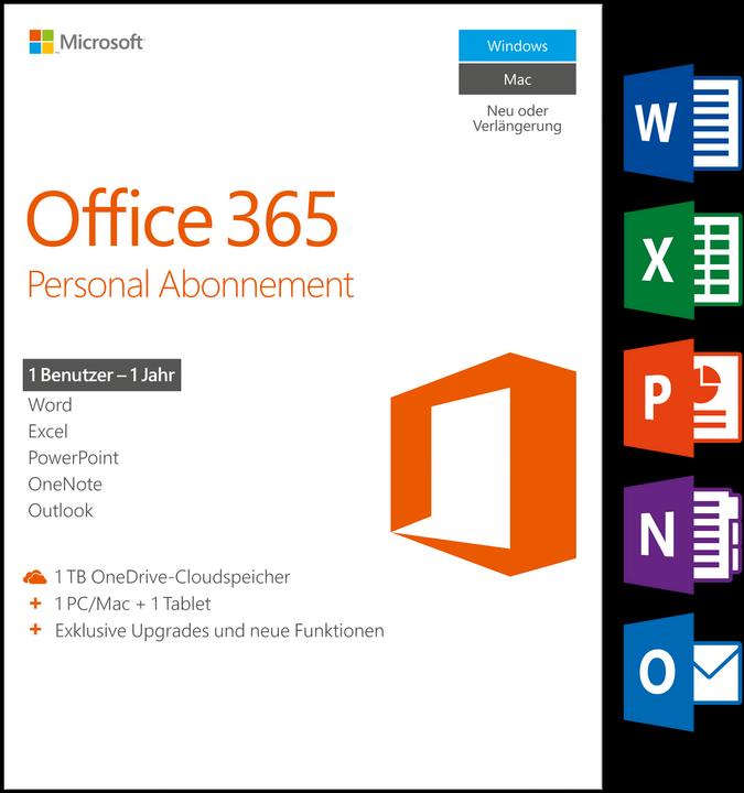 Microsoft Office 365 Personal (1 User, 12 Monate)