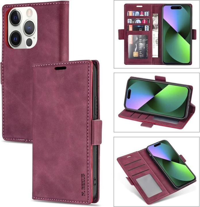 Actual product image N.Bekus iPhone 15 Pro Max - Flip Case Cover wine red (Apple iPhone 15 Pro Max)