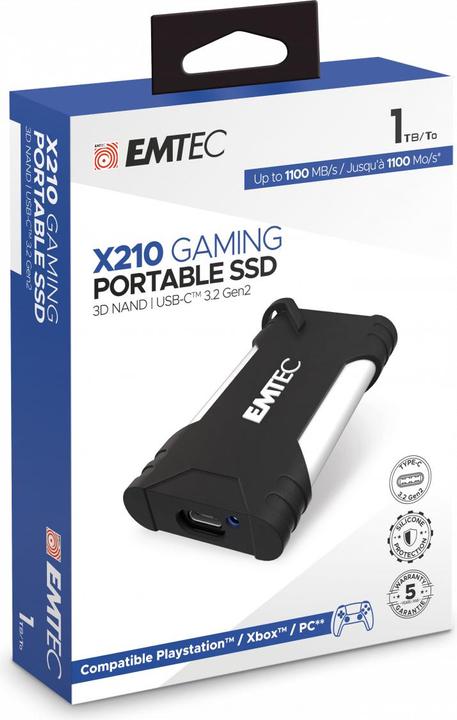 Productafbeelding Emtec SSD 3.2Gen2 X210G 1TB draagbaar (1000 GB)