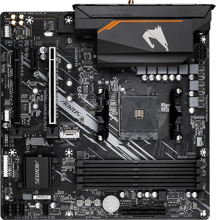 Immagine prodotto Gigabyte B550M AORUS ELITE AX (AM4, AMD B550, mATX)