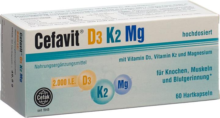 Cefak D3 2000 K2 Mg Kaps (60 Stück, Kapseln, 79 g)