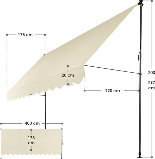 Image du produit Juskys Klemmmarkise Kapstadt (4 m)