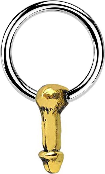 Produktbild Star Piercing Closure Ring silber Penis vergoldet (Chirurgenstahl 316L, Messing)