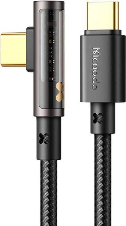 Actual product image Mcdodo CA-3401 USB to USB-C Prism 90 degree cable, 100W, 1.8m (black) (1.80 m, 100 W)