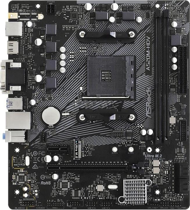 Image du produit AsRock A520M-HDV (AM4, AMD SoC, mATX)
