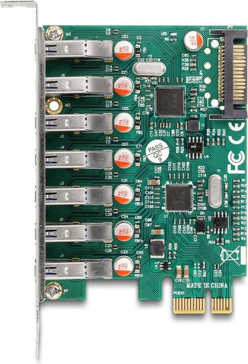 Image du produit Delock Carte PCI Express x1 vers 7 x USB externe 5 Gbps type A femelle