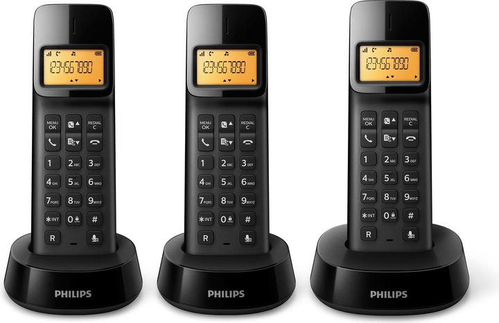 Produktbild Philips D1403 - Trio DECT telefoon - Zwart