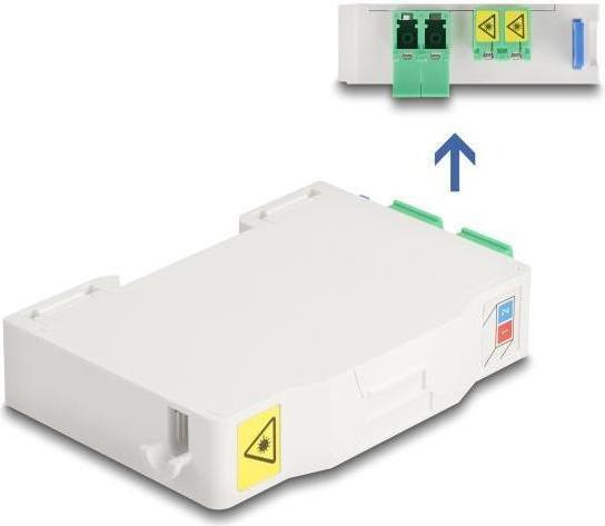 Produktbild Delock LWL Anschlussdose für Hutschiene mit Spleisshalter (Spleissbox)