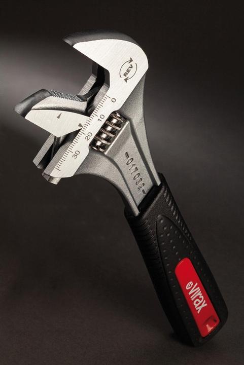 Actual product image Virax Rolling fork wrench 12" with 2 in 1 functional jaw for pipes and nuts
